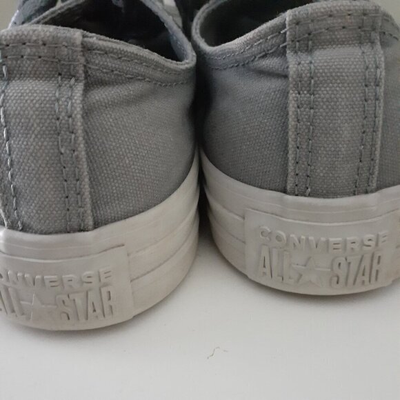 Converse Women's Size 8 Unisex Light Gray Canvas All Star Chuck Taylor Sneakers - Picture 5 of 12